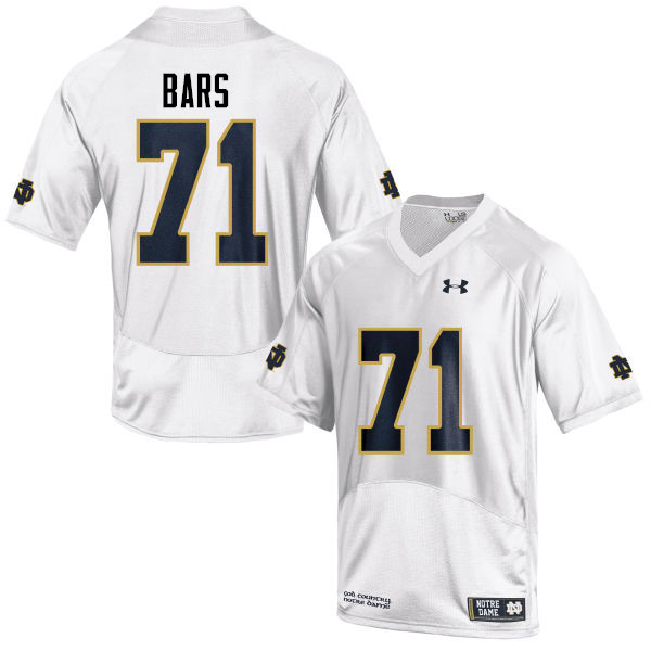 Men #71 Alex Bars Notre Dame Fighting Irish College Football Jerseys-White